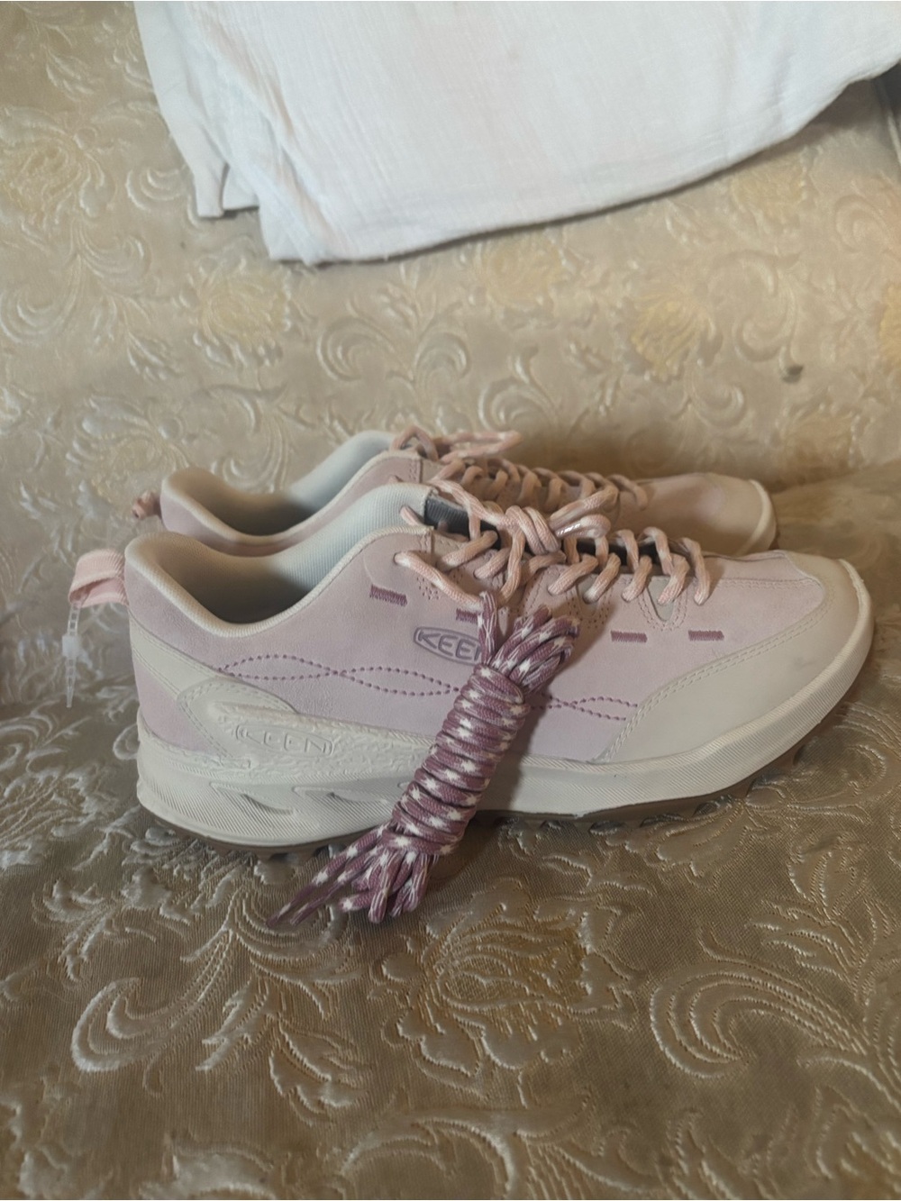 KEEN Pink and Cream Women's Athletic Trail Shoes